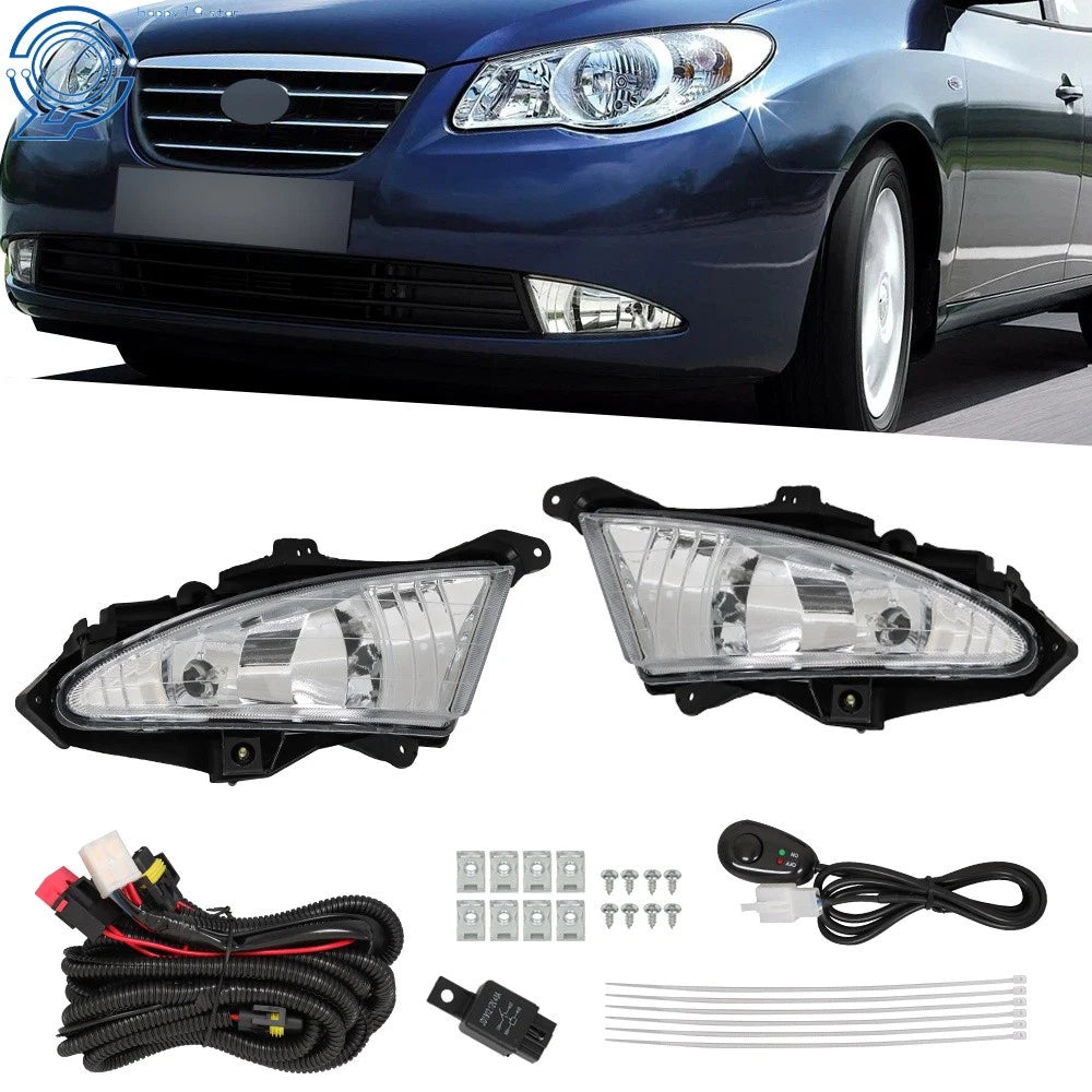 Fog Lights Driving Lamps for Hyundai Elantra (2007–2010) W/Harness+Switch LH+RH
