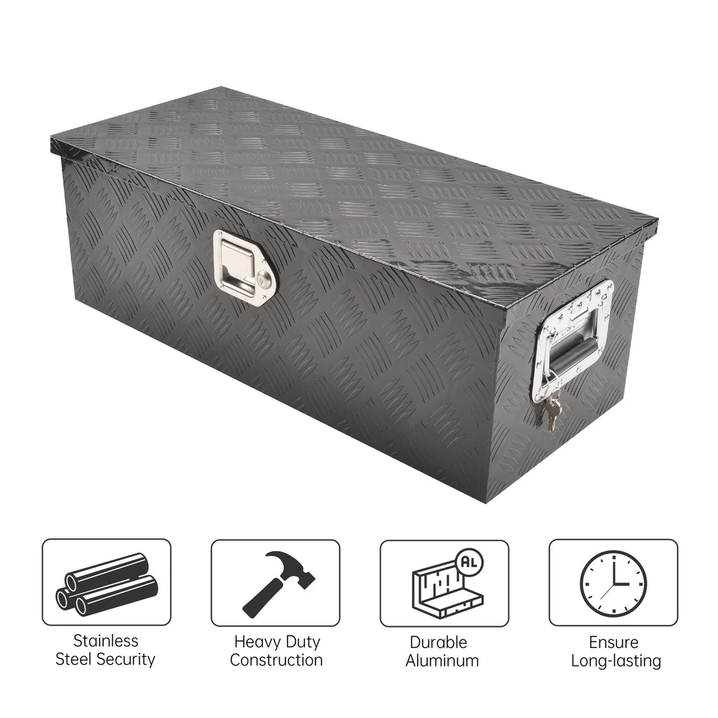 30" x 13" x 10" Black Aluminum Tool Box for Pickup Truck (Fits )