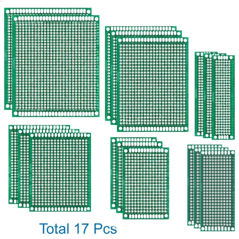 17-Piece Double Sided PCB Board Kit for Circuit Prototyping