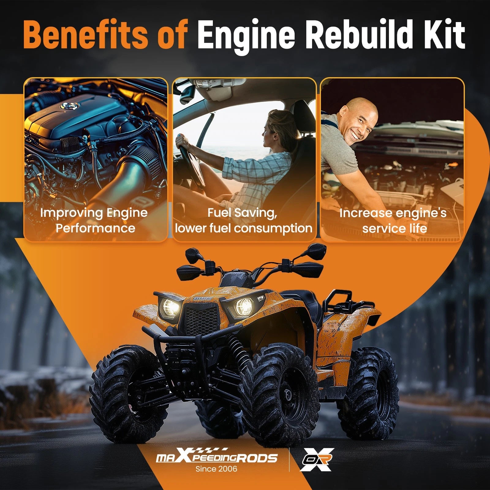 Rebuild Kit - Crankshaft Piston Cylinder for Polaris RZR Ranger Sportsman 800 (2008–2014)