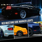 Red LED Smoked Rear Bumper Side Marker Lamps for Ford Mustang (2010–2014)