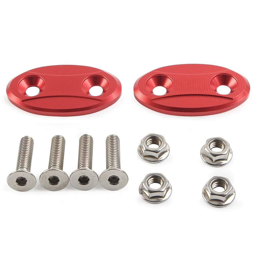 Set of 2 Rearview Mirror Block Off Base Plates for BMW S1000RR (2009–2018) Red