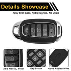 Set of 4 Key Fob Shell Cases for Hyundai Palisade (2020–2022) Black Silver Tone