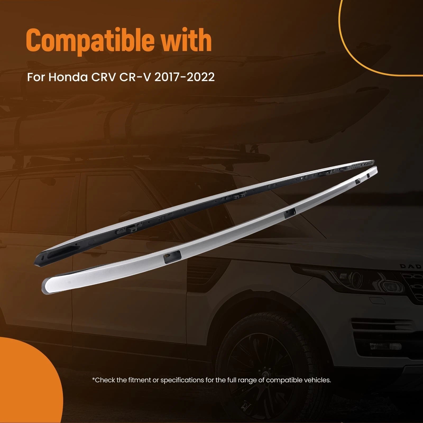 Roof Rack Side Rails for Honda CR-V (2017–2022) Silver 165lbs