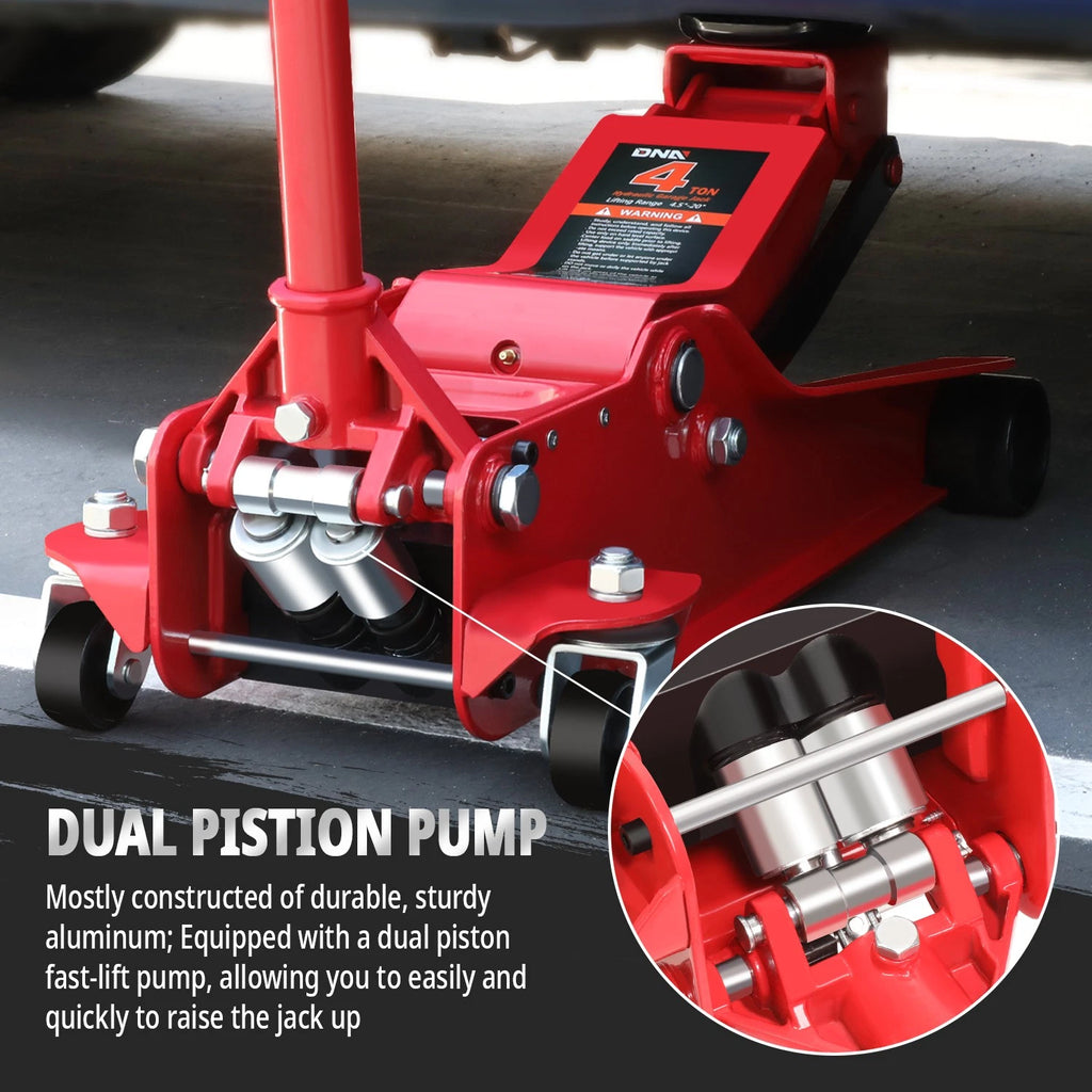 4 Ton Hydraulic Floor Jack for Car Van (8000 lb, 4.5-20" Lift)