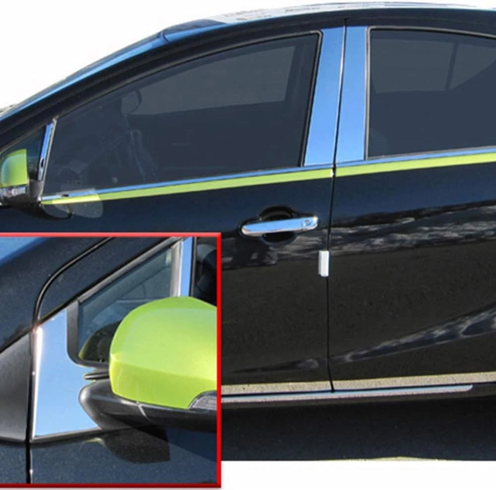 Luxury Pillar Post Trim Stainless Steel 10pc for Toyota Prius C (2012–2019)
