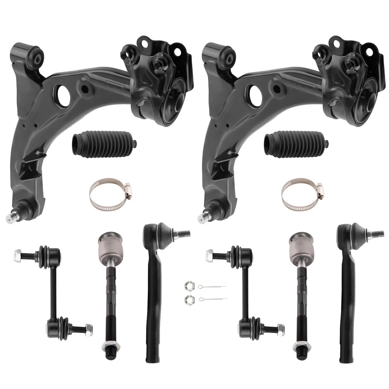 8x Front Lower Control Arm Sway Bar Tie Rods for Ford Edge Lincoln MKX (2007–2014)