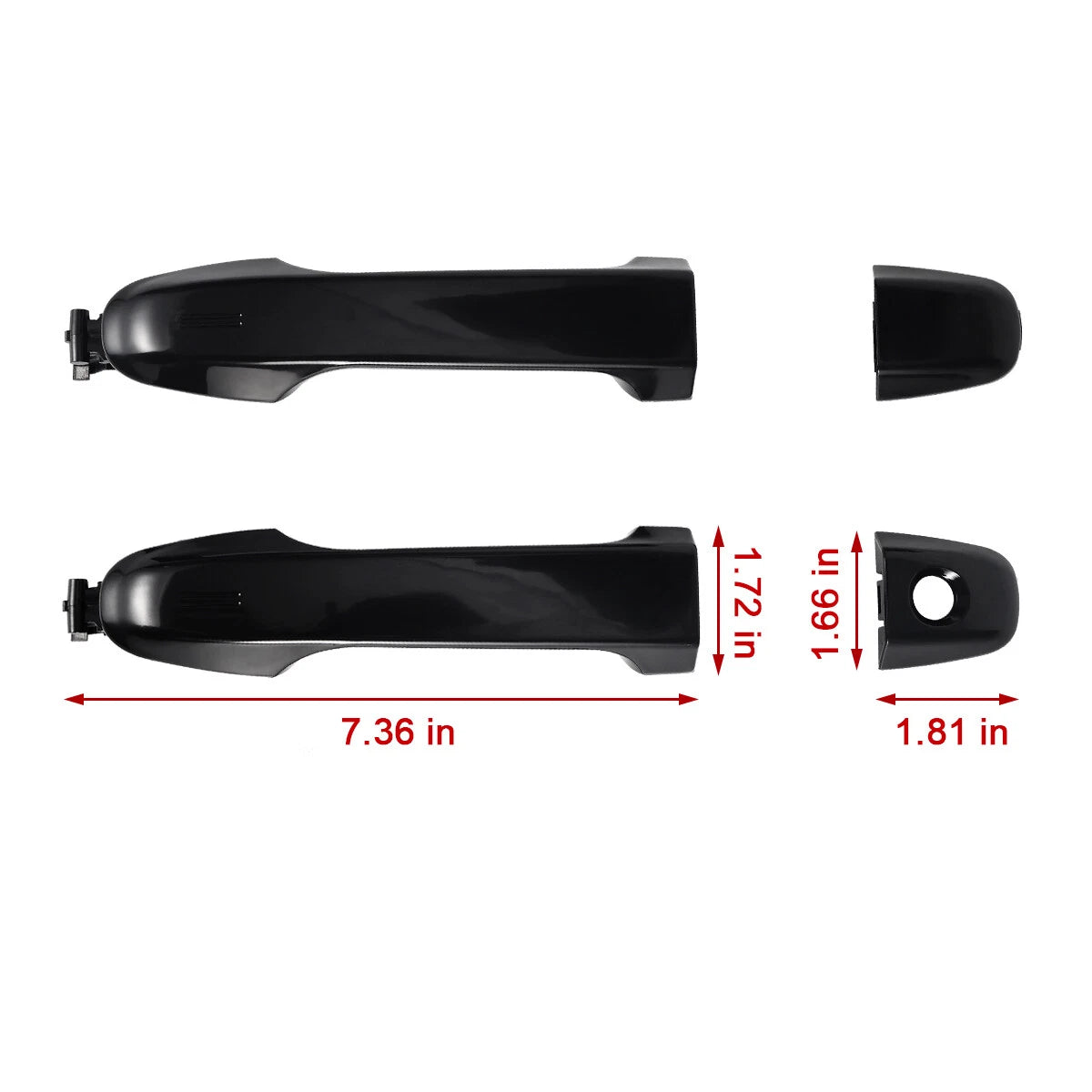 Set of 4 Exterior Door Handles for Toyota Camry (2012–2017)