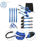Set of 4 Ratchet Tie Down Straps 15 FT with Break Lock S Hooks