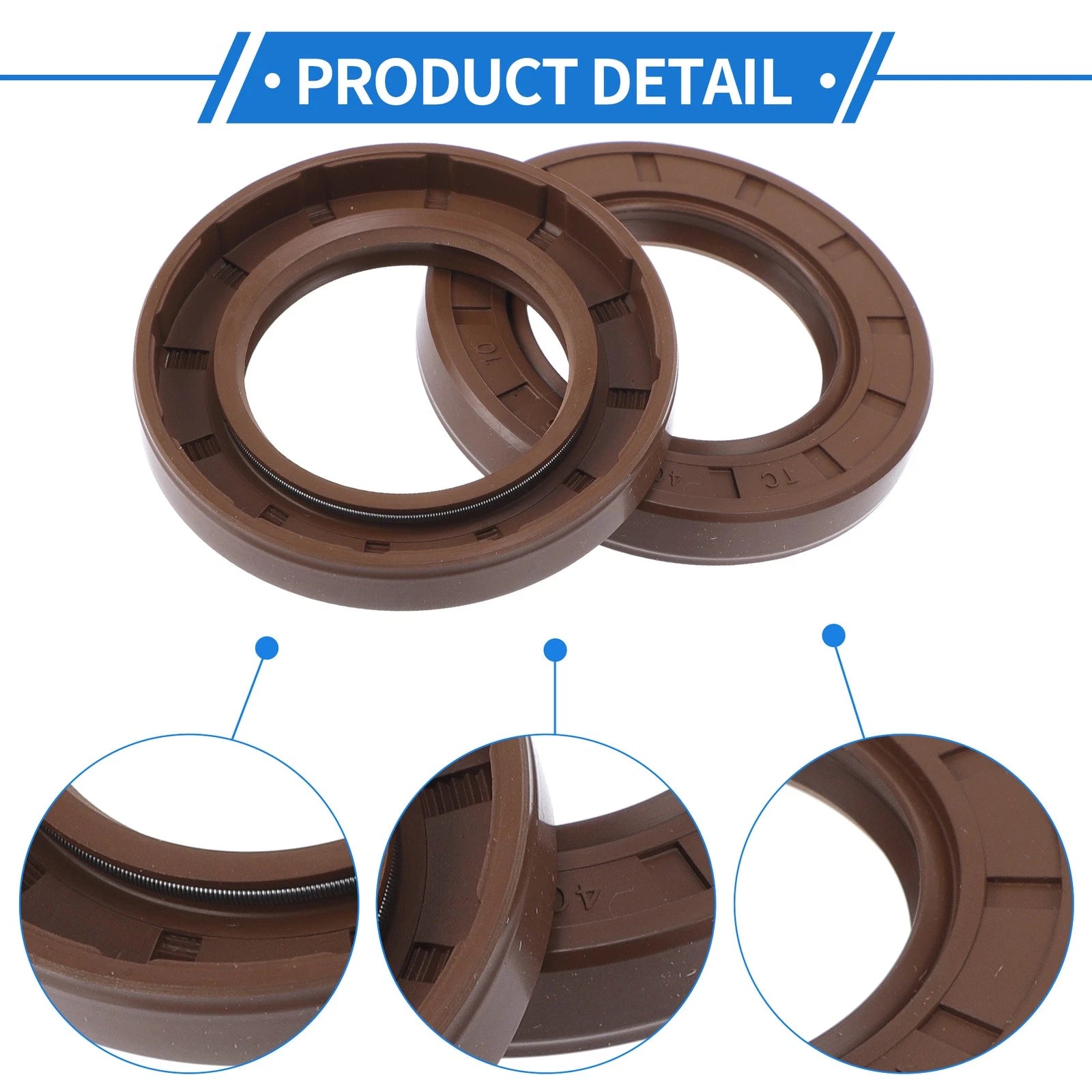 Set of 2 Oil Seal Rotary Shaft Seal FKM Rubber 40x65x10mm for Various Models
