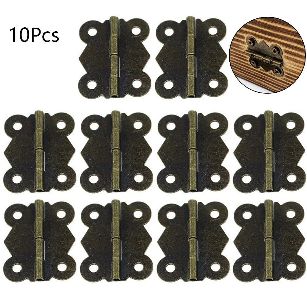10pc Mini Butterfly Hinge for Jewelry Box Dollhouse Cabinet (33x40mm)