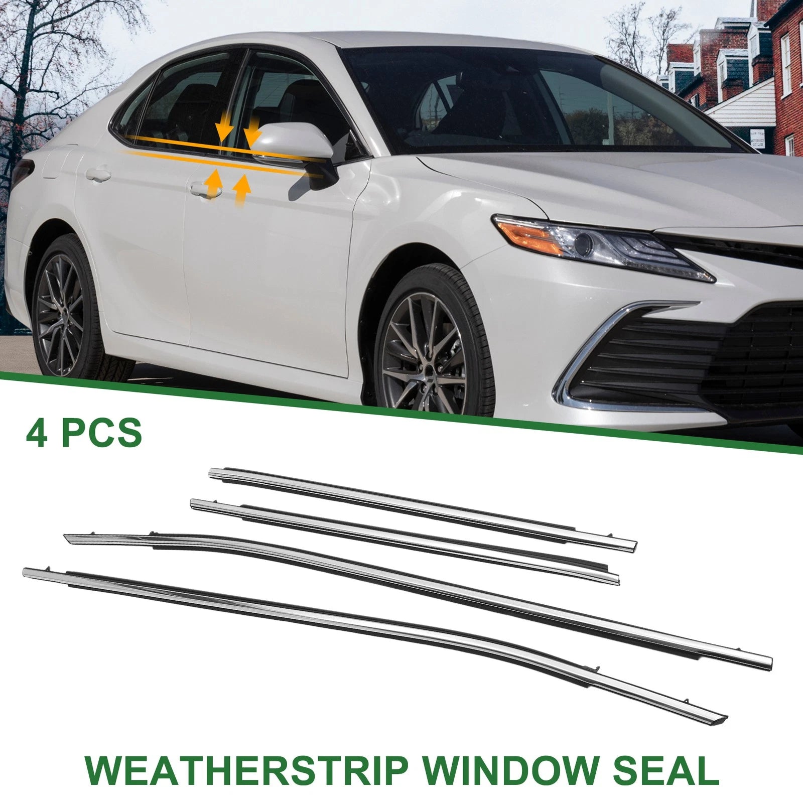 Set of 4 Weatherstrip Window Seal No. 7572006230/7571006230 for Toyota Camry (2018)