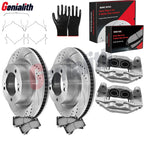 Front Disc Brake Calipers Pads + Rotors for Toyota Sequoia Tundra (2015–2022)