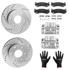Front Drilled Rotors Brake Calipers Pads Kit for Chevy Silverado 1500 (1999–2006)