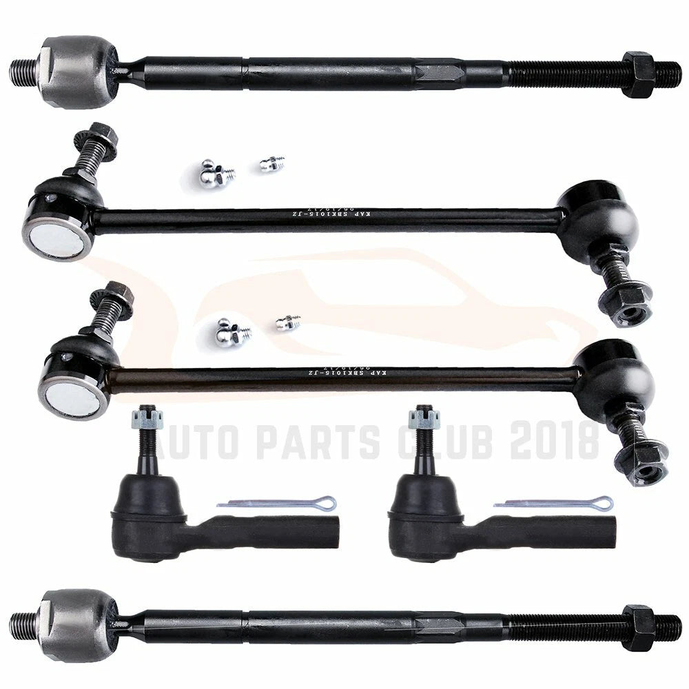 Set of 6 Steering Inner Outer Tie Rods Sway Bar Links for Dodge Journey (2009–2012)