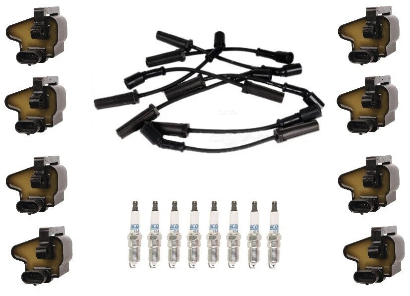 Set of 8 Ignition Wires & 8 Spark Plugs for Silverado 1500 Yukon H2 (2000–2006)