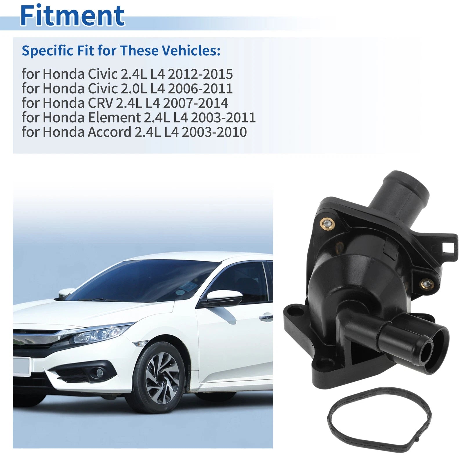 Engine Coolant Thermostat Housing Assembly for Honda Civic CR-V Element Accord (2001–2011)