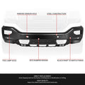 Steel Front Bumper for GMC Sierra 1500 Limited (2016–2018) w/ Fog Light Holes