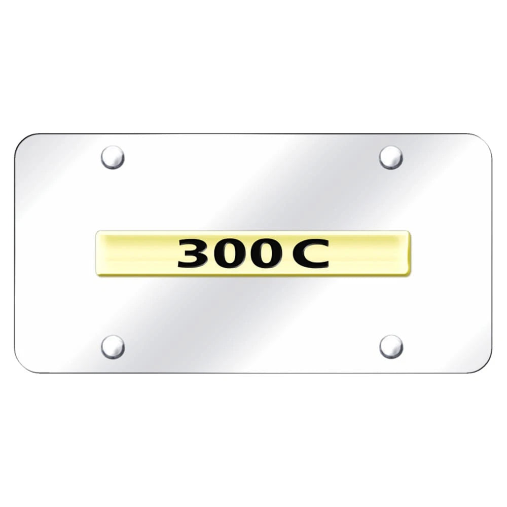Gold Name on Chrome License Plate - Officially Licensed for Chrysler 300C