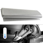 Lightweight Embossed Aluminum Heat Shield for Exhausts and Motors (400x330 mm)