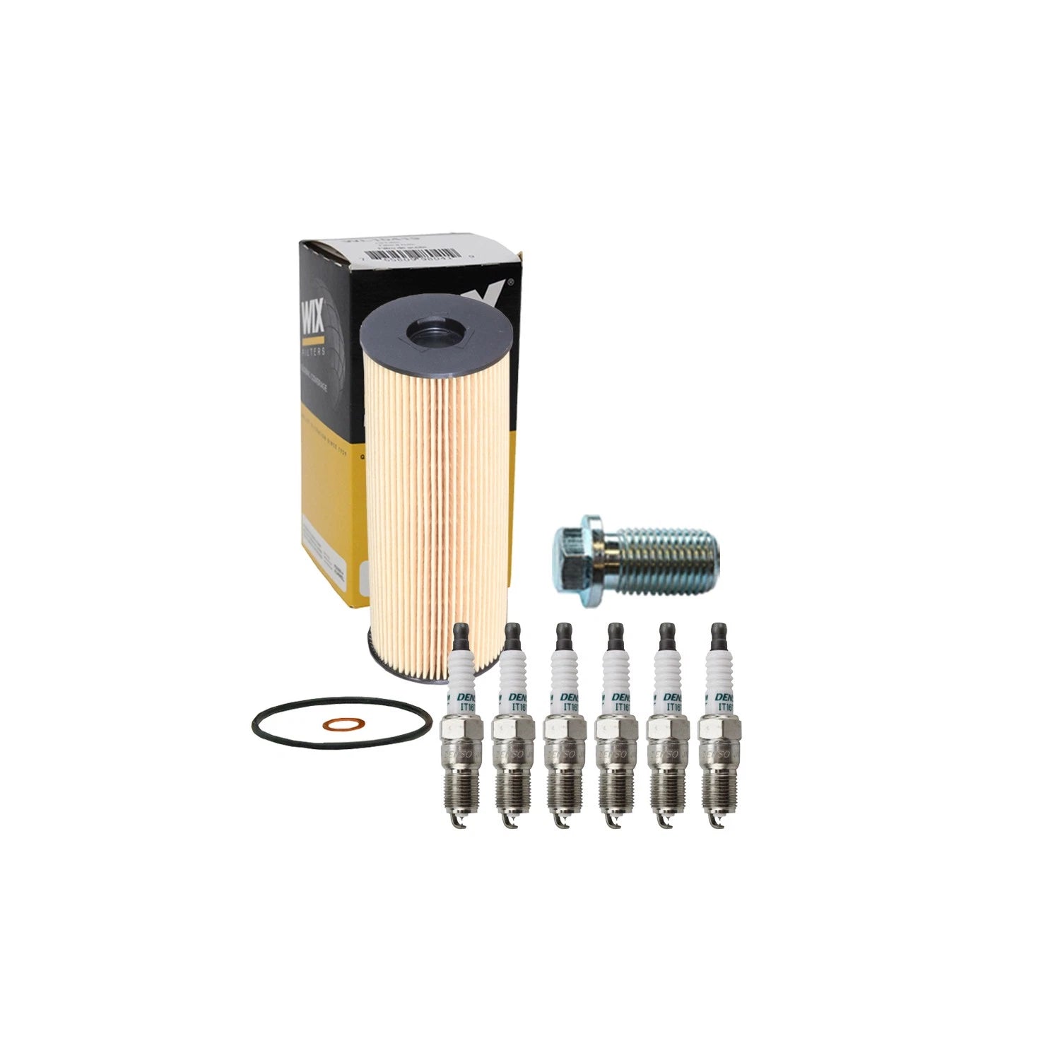 Wix Engine Oil Filter & Denso Spark Plugs Set for Benz C124 300CE W124 300E (1987–1995)