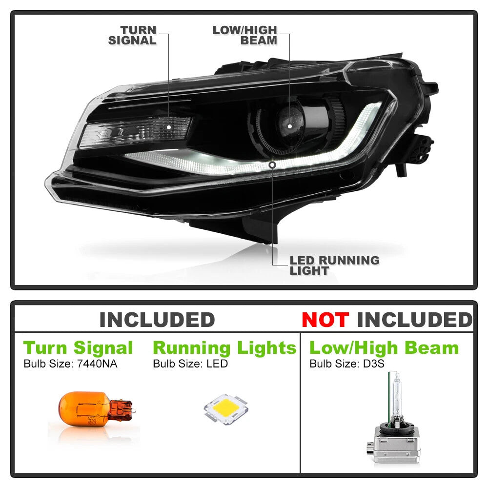 HID Headlight for Chevy Camaro (2016–2022) LH w/o Level Control