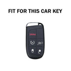 Leather Remote Key Cover Case Chain Holder for Jeep Cherokee
