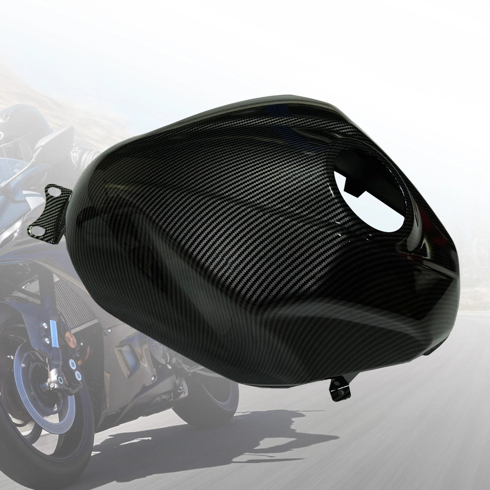 Carbon Fiber Gas Tank Cover for Kawasaki Ninja 400 (2018–2023)
