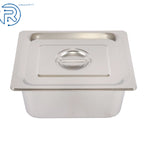 2X Hotel Pans 1/2 Size 6" Deep with Lids Stainless Steel Non-Stick