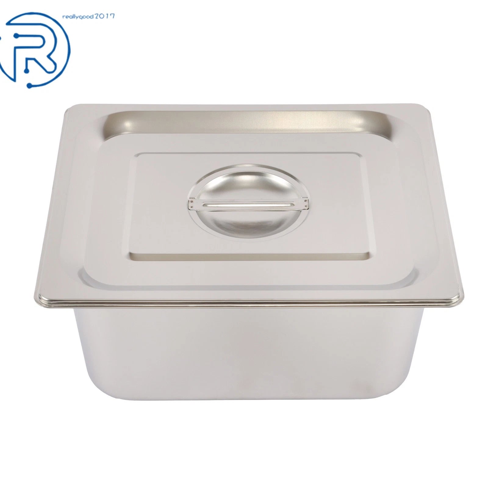2X Hotel Pans 1/2 Size 6" Deep with Lids Stainless Steel Non-Stick