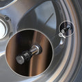 Set of 4 Black Aluminum Tire Stem Caps for Universal Vehicles