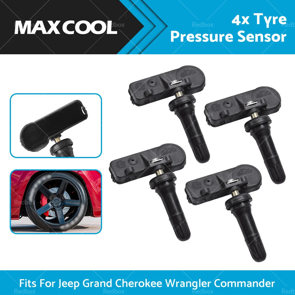 4X TPMS Tyre Pressure Sensor for Jeep Commander (2005–2015)