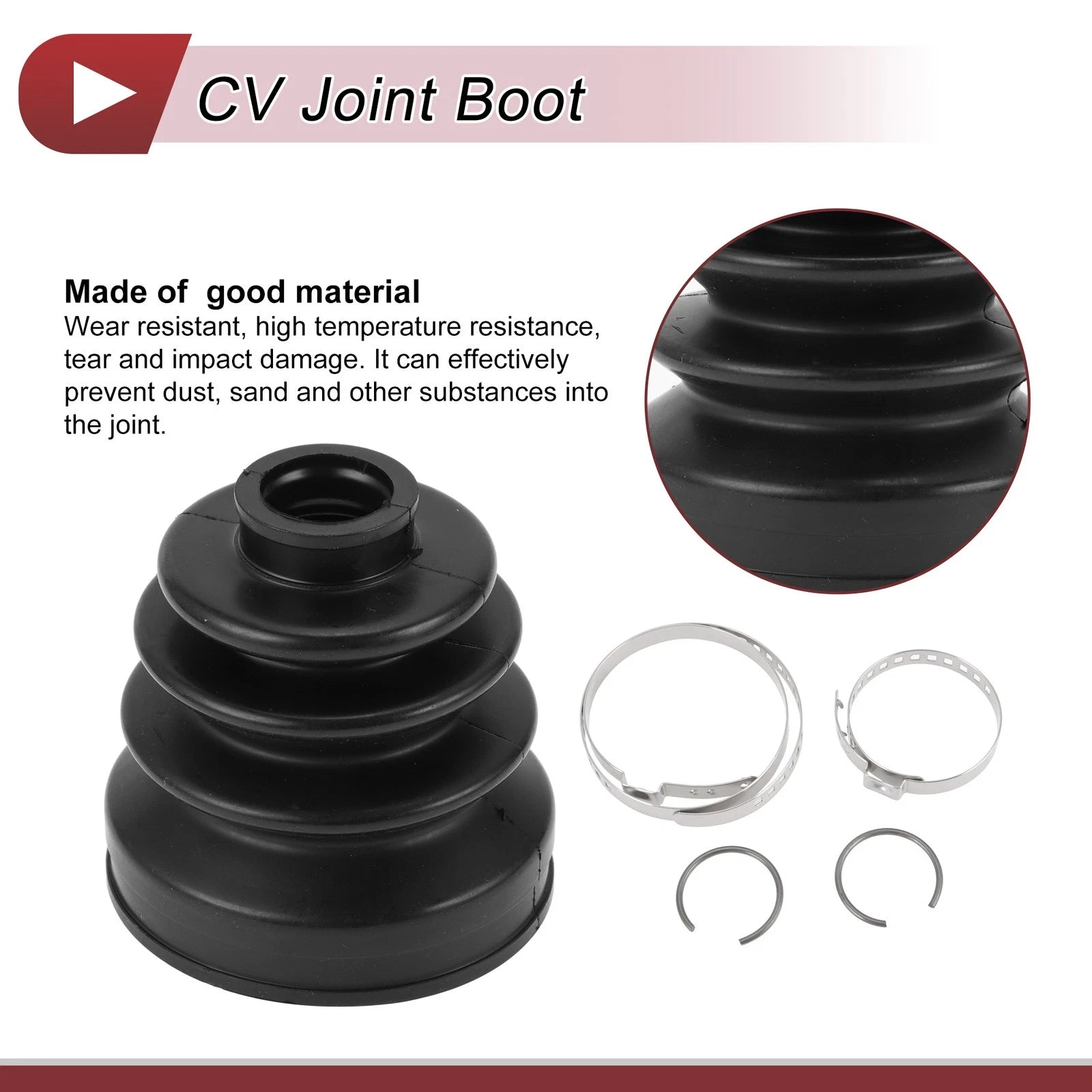 Inner CV Joint Boot Kit with Clamps for Honda Crosstour (2012) No.44017T0C305
