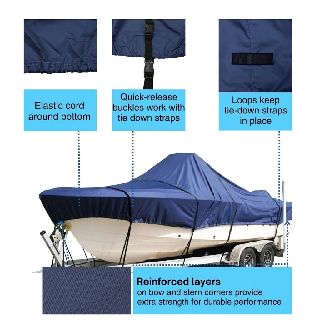 Waterproof Fishing Boat Cover for Carolina Skiff 192 JLS (2019–2023)