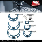 Set of 6 Outside Micrometers 0-6" Precision Carbide Standards