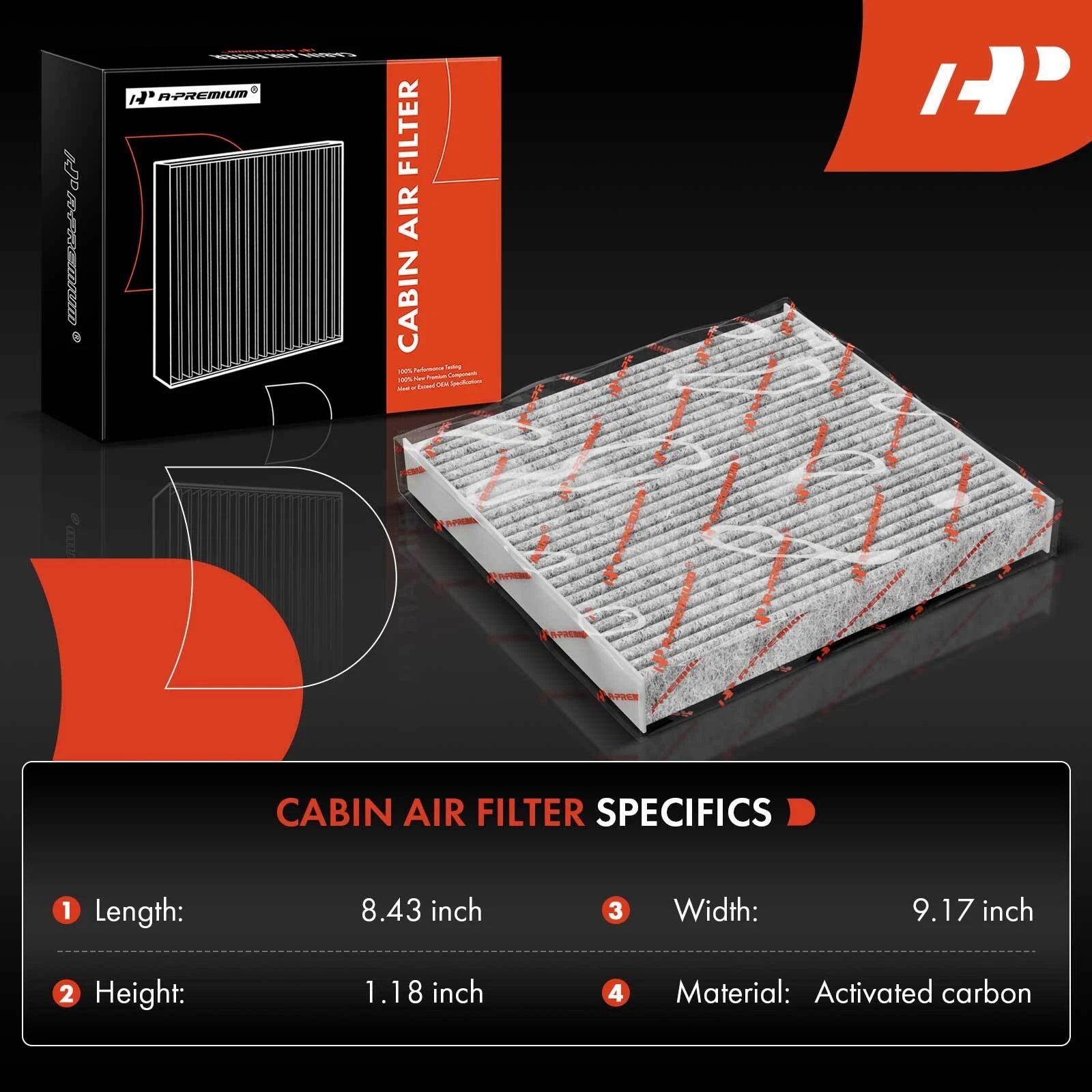 2X Front Activated Carbon Cabin Air Filter for Ford Ranger (2019-2023)
