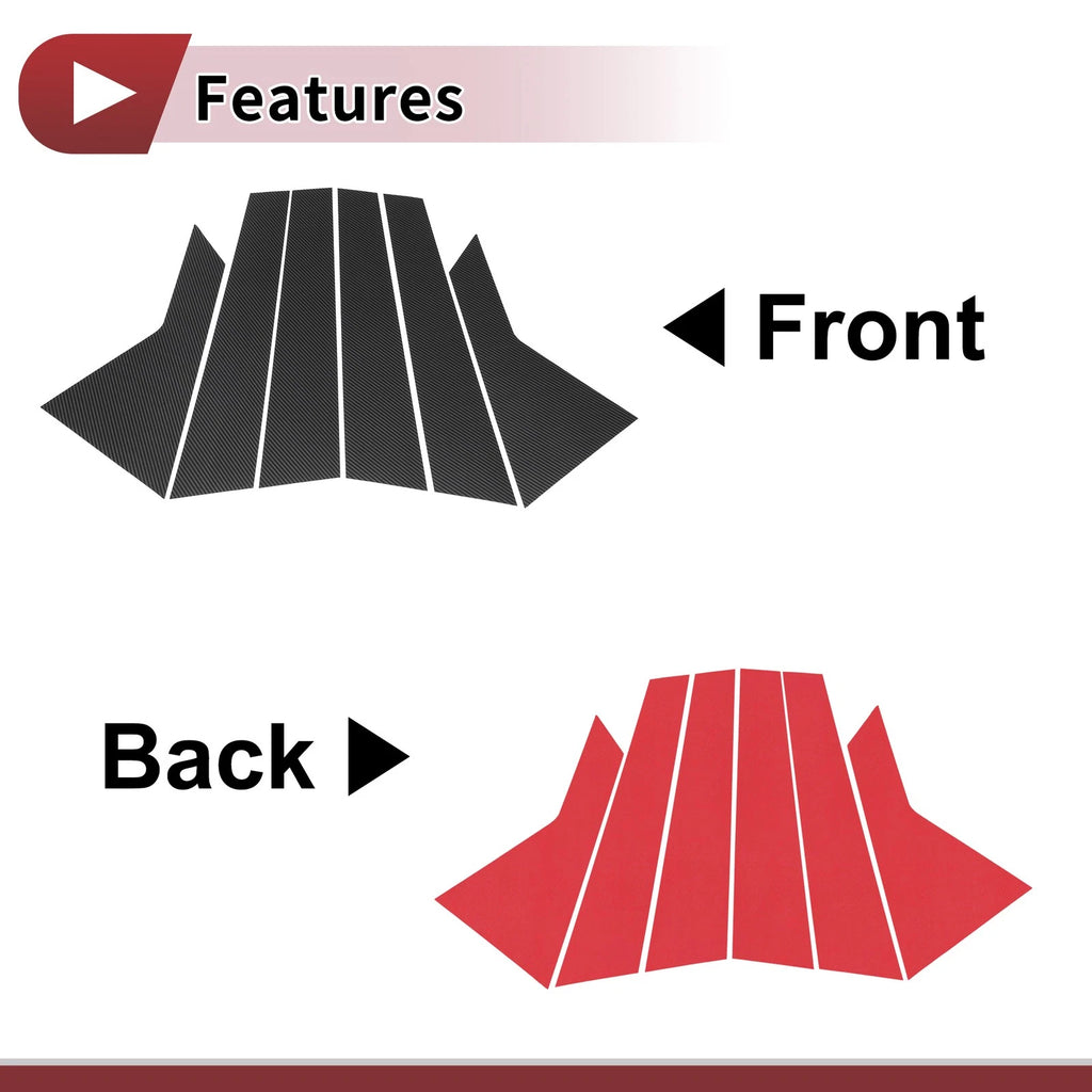Door Pillar Window Trim for Hyundai Sonata (2020–2023) Carbon Fiber Black