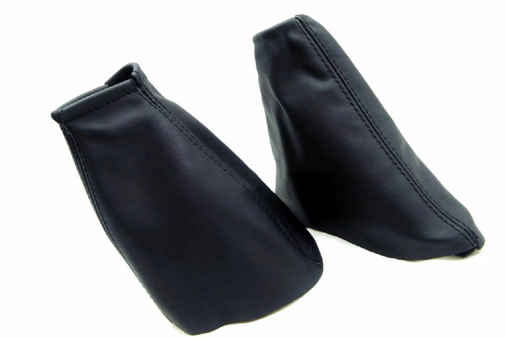 Set of 2 Manual & E Brake Boots for Ford Focus (2000–2007) Black Synthetic Leather