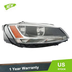 Right Headlight for Volkswagen Jetta (2011–2018) Halogen Black Clear