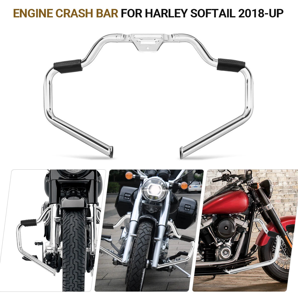Chrome Engine Guard Crash Bar for Harley Softail Fat Boy (2018–2024)