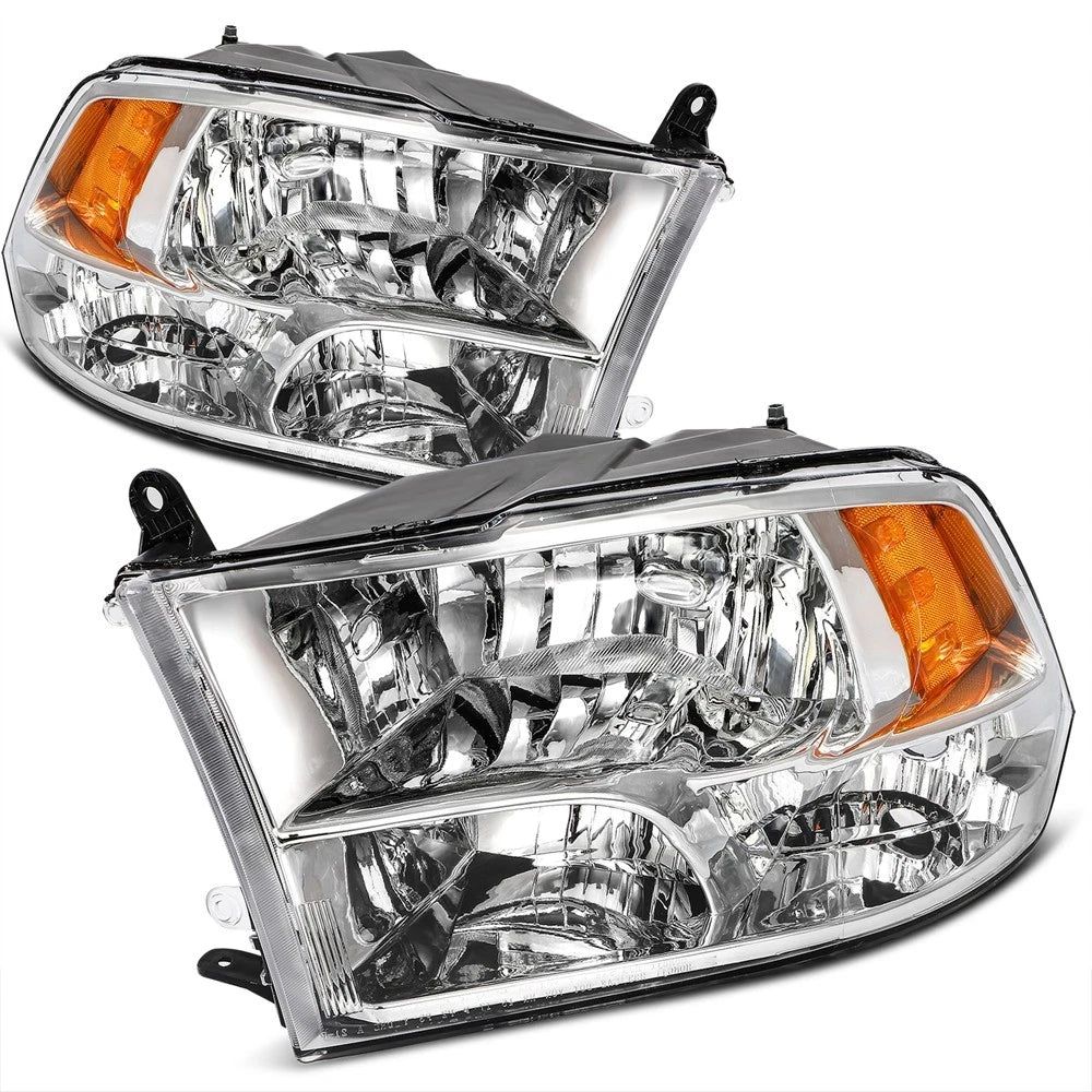 Set of 2 Chrome Headlight Assemblies for Ram 1500 2500 3500 (2011–2018)