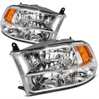 Set of 2 Chrome Headlight Assemblies for Ram 1500 2500 3500 (2011–2018)