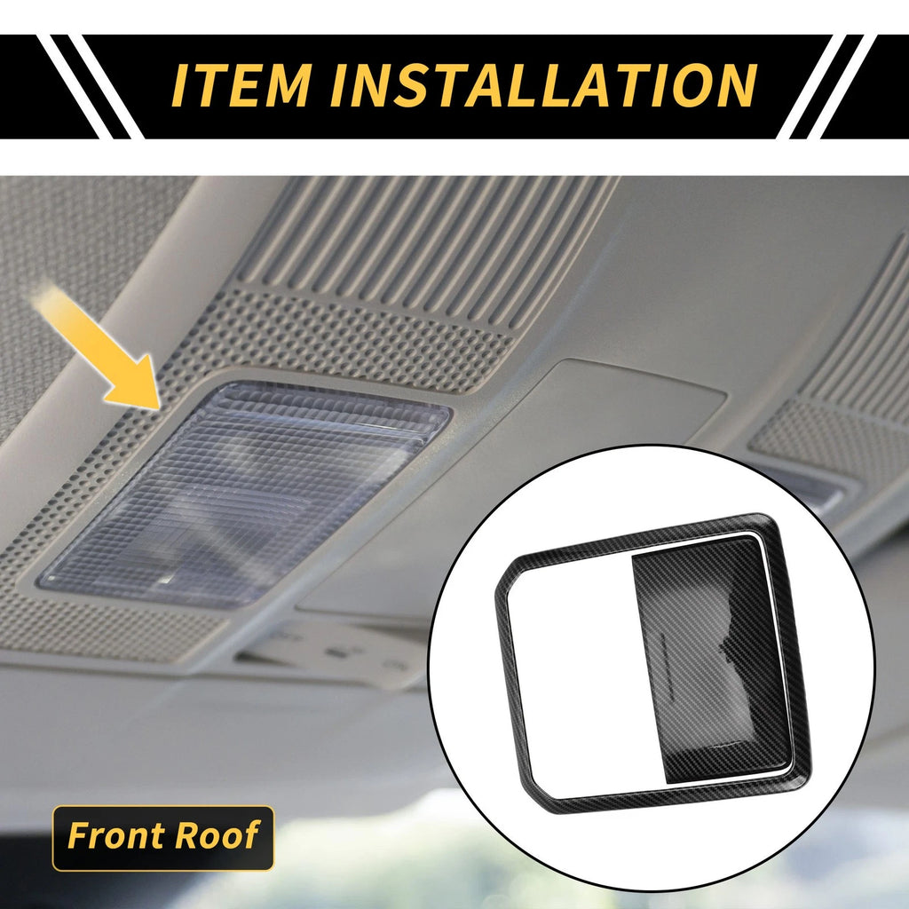 Set of 1 Carbon Fiber Roof Reading Light Cover Trim for Toyota Tundra (2022–2024)