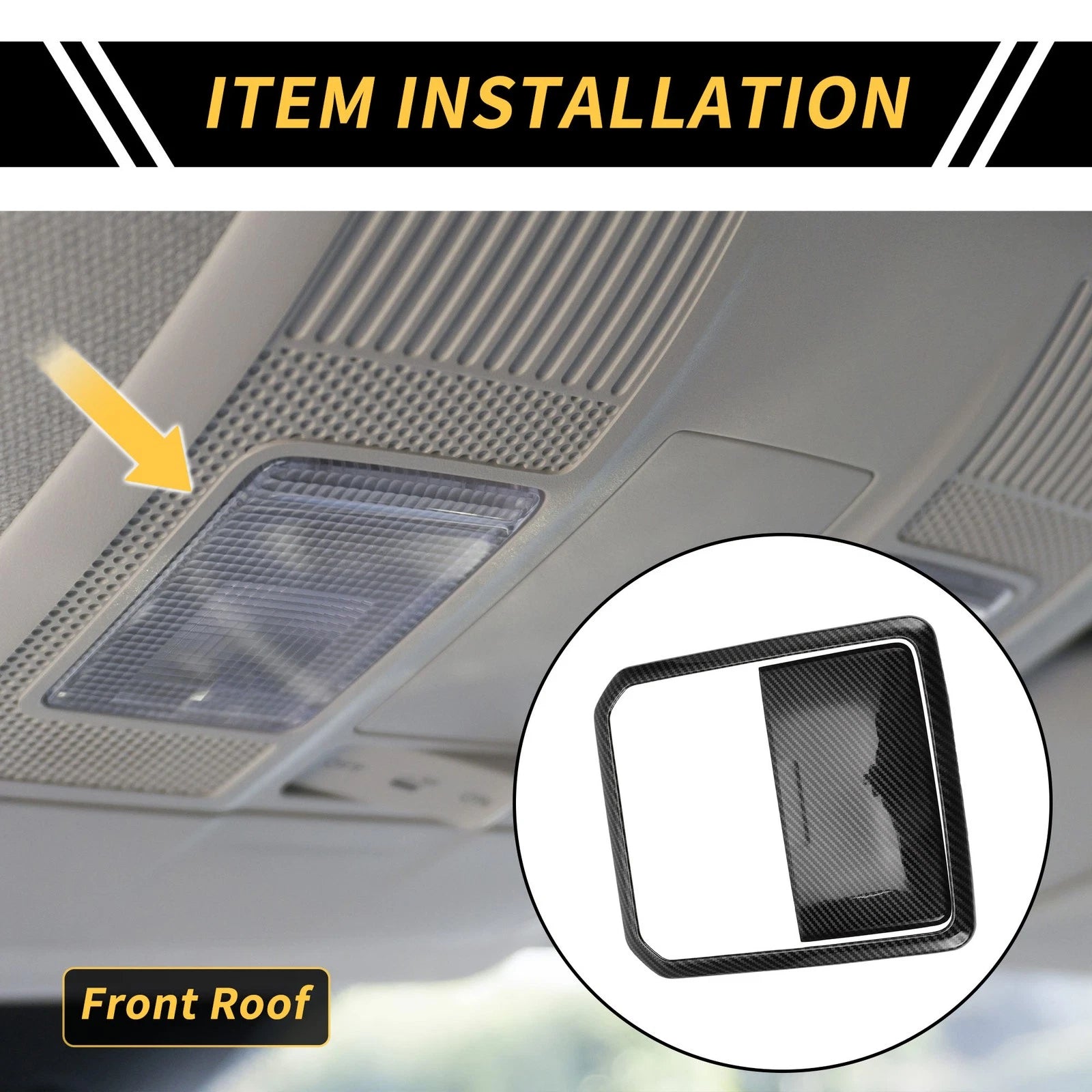 Set of 1 Carbon Fiber Roof Reading Light Cover Trim for Toyota Tundra (2022–2024)