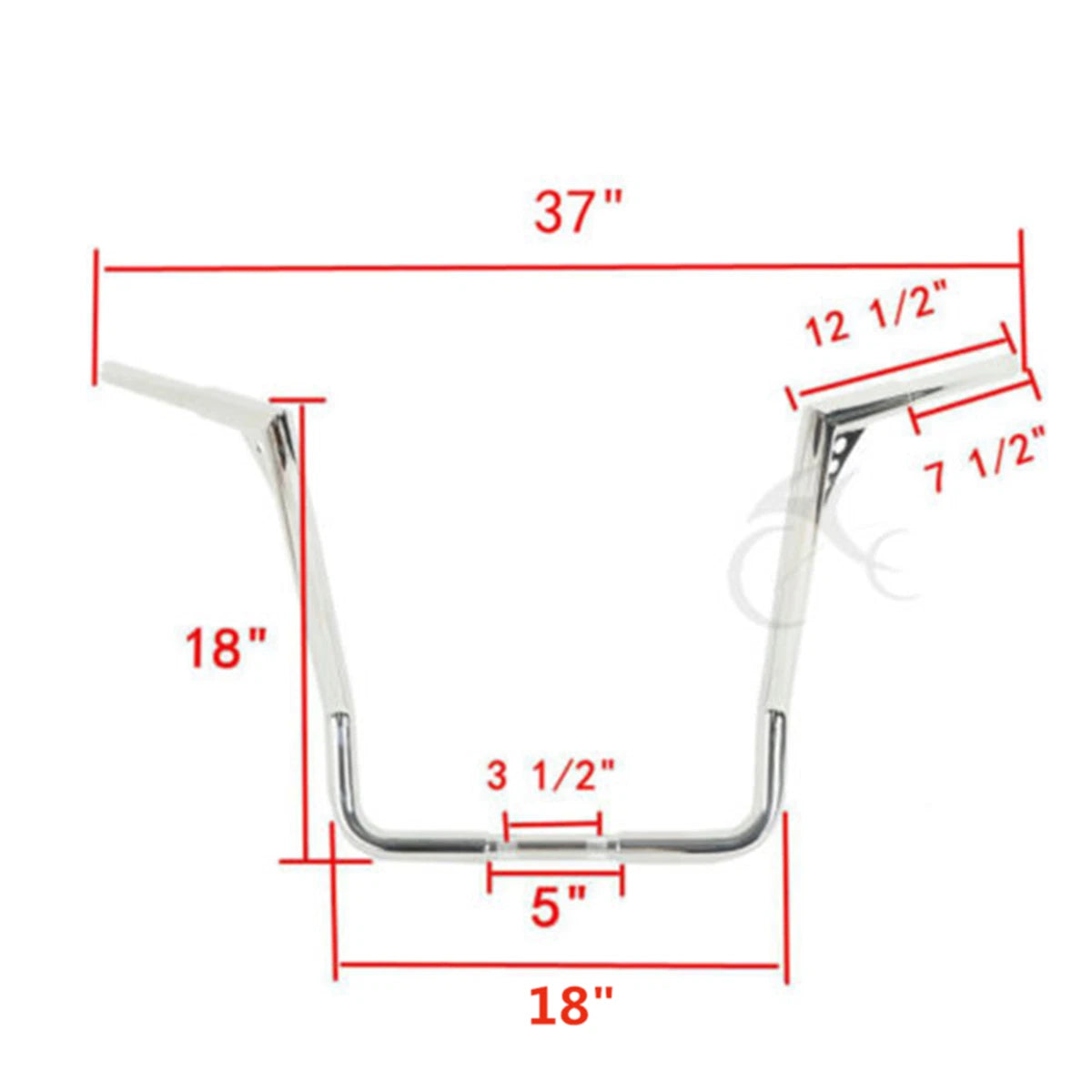 Chrome APE Hanger Handlebars 1-1/4" 18" for Harley Dressers Baggers