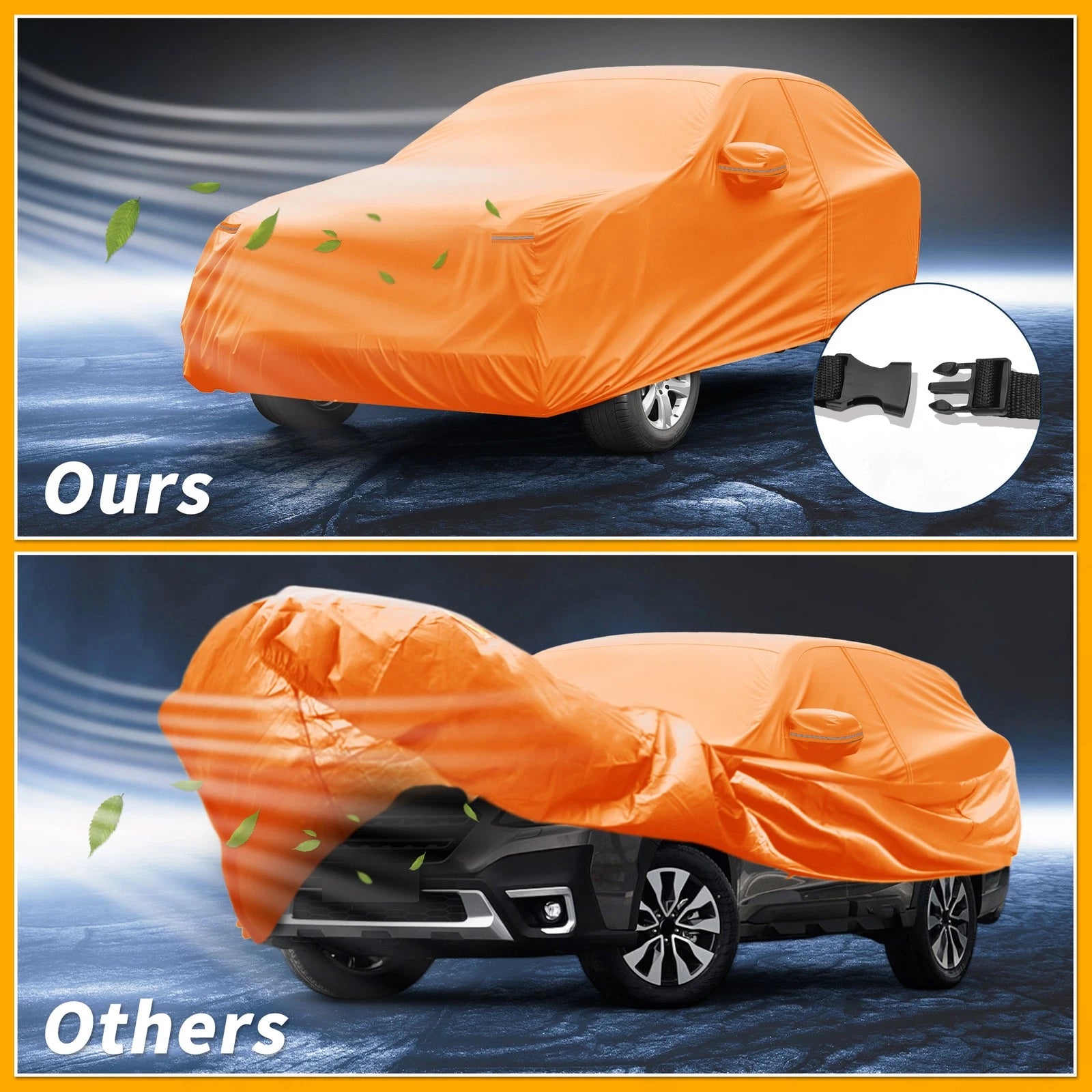 Waterproof Car Cover for Subaru Outback (210D-PU, Orange)