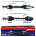 Set of 2 Front CV Axle Shafts for Ford Lincoln Mercury Hybrid (FWD)