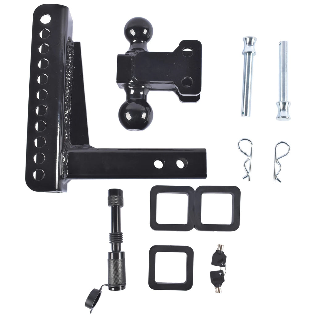 Adjustable Trailer Hitch 8" Drop/Rise w/ 2" & 2-5/16" Ball for 2" Receiver