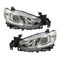Set of 2 Halogen Chrome Headlights for Mazda 6 (2014–2017)