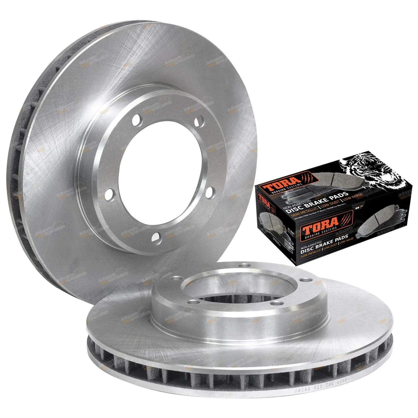 2 x Front Disc Rotors + Brake Pads for Toyota Landcruiser HDJ78 HDJ79 (2001–2007)